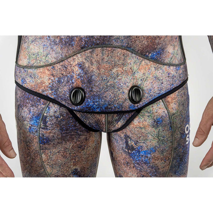 Spearfishing Full Wetsuit Octoskin Man 3mm Camo-Brown-Blue M Abysstar 59036