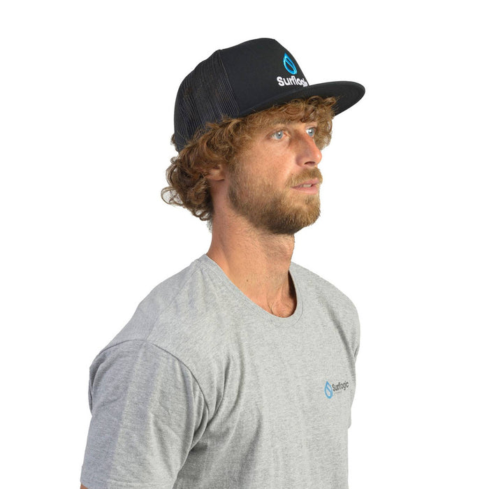 Sfl Flat Trucker Cap Black Surflogic 59913