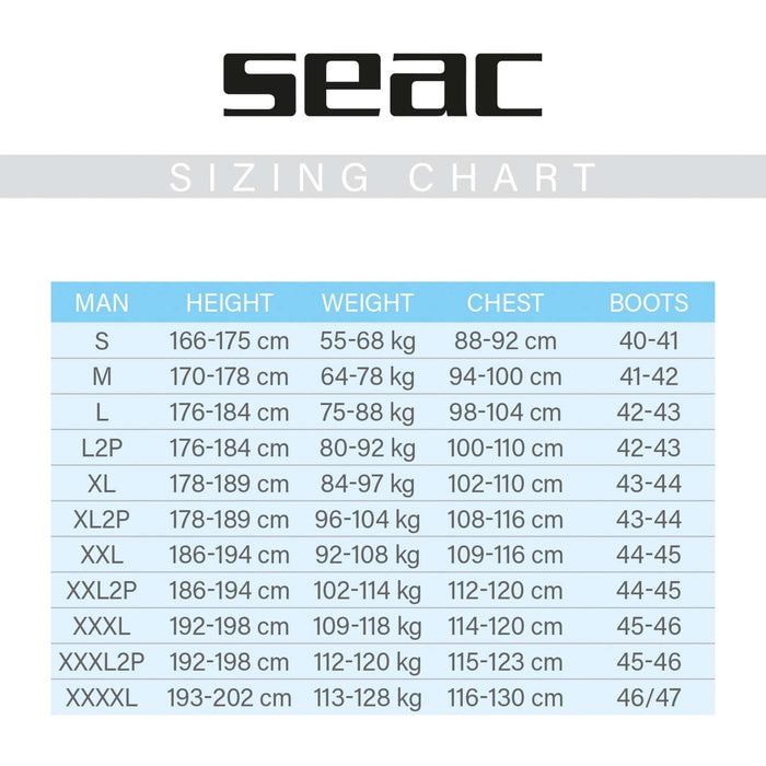Combinaison étanche Warmdry Homme 4mm L2P Seac 6-1-L2P