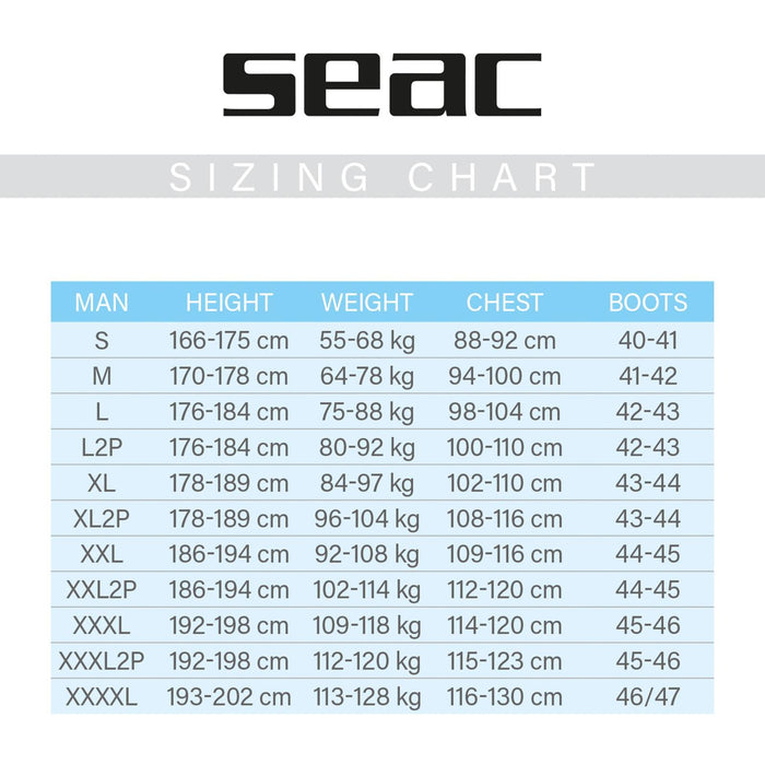 Combinaison étanche Warmdry Homme 4mm XL2P Seac 6-1-XL2P