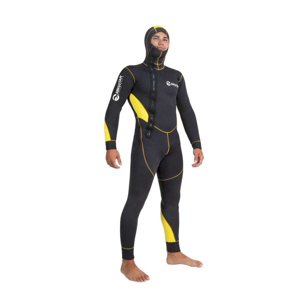 Tauchen Einteiler Neoprenanzug Pacific Farbe Mono Front Zip Mann 5mm Schwarz-Gelb XL Abysstar 62911