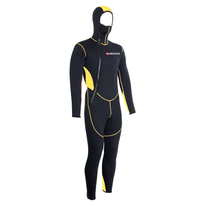 Tauchen Einteiler Neoprenanzug Pacific Farbe Mono Front Zip Mann 5mm Schwarz-Gelb XL Abysstar 62911