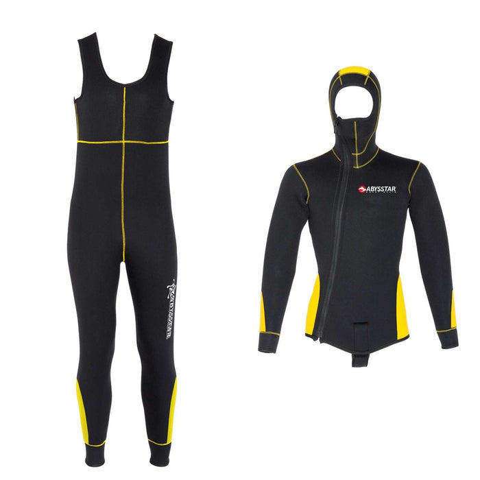 Diving Full Wetsuit Pacific Color Front Zip Man 5mm Black-Yellow L Abysstar 63022