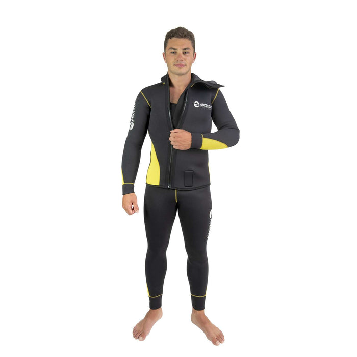 Traje de Neopreno Completo Pacific Color Con Cierre Frontal Hombre 5mm Negro-Amarillo XXXL Abysstar 63025