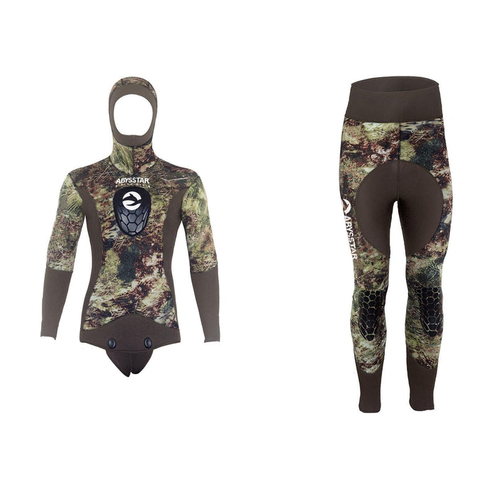 Traje de buceo completo para pesca submarina Grouper Evo Nylon Hombre 5mm Camo-Verde M Abysstar 63236