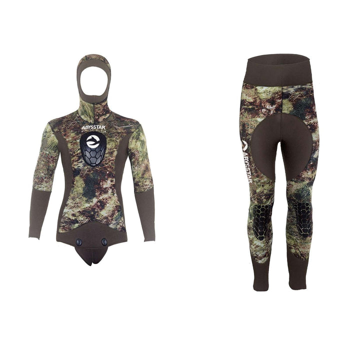 Spearfishing Full Wetsuit Grouper Evo Nylon Man 3mm Camo-Green XXL Abysstar 63244