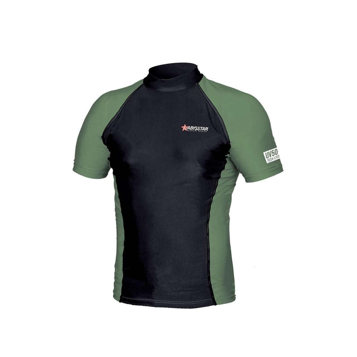 Camiseta de Natación Malibu Lycra Hombre Negro-Verde L Abysstar 64033