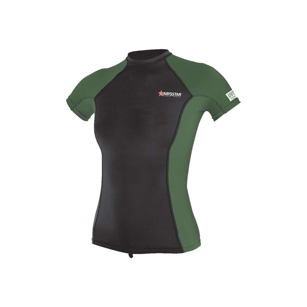 T-shirt de bain Malibu Lycra Femme Noir-Vert XL Abysstar 64044