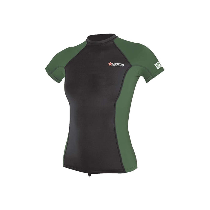 T-shirt de bain Malibu Lycra Femme Noir-Vert XL Abysstar 64044