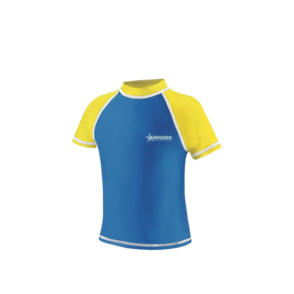 T-Shirt da Nuoto Tijuana Lycra Bambini Blu-Giallo 10 Anni Abysstar 67044