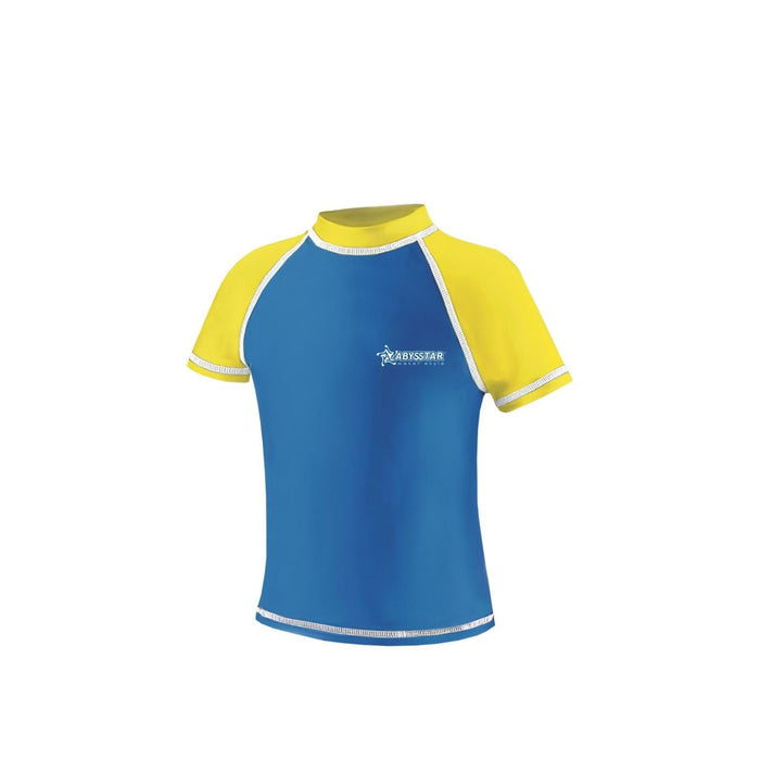 T-Shirt da Nuoto Tijuana Lycra Bambini Blu-Giallo 10 Anni Abysstar 67044