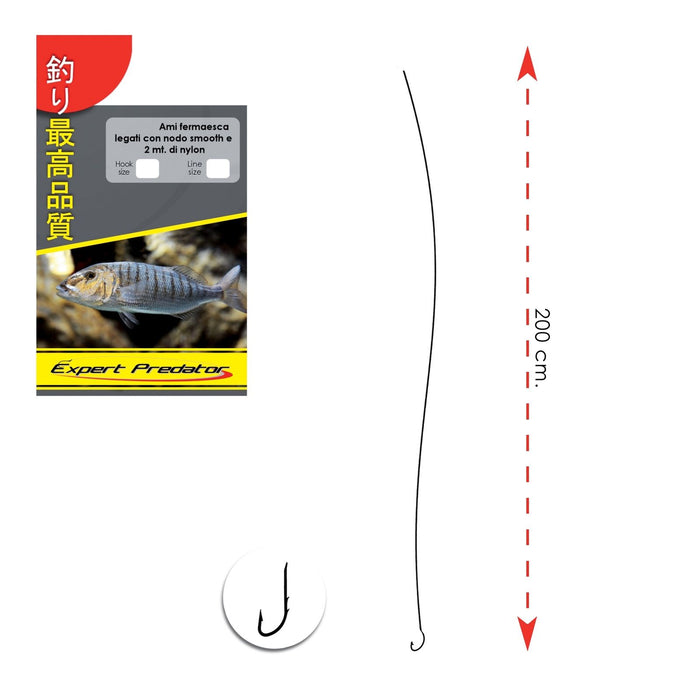 Hameçons attachés avec nylon fluorine de 2m 0,25mm taille 12 Expert Predator 6913012