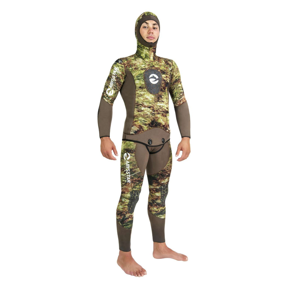 Traje de buceo completo para pesca submarina Grouper Evo Hombre 7mm Camo-Verde XL Abysstar 69142