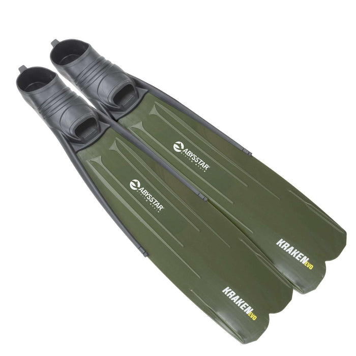 Freediving Fins Kraken Evo Army-Green 42-44 Abysstar 69556