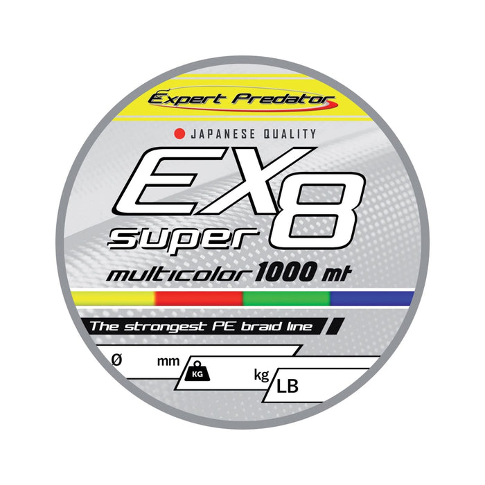 Braid Line Ex-Super 8 Multicolour 1000m 57,2kg 0,50mm Expert Predator 69634