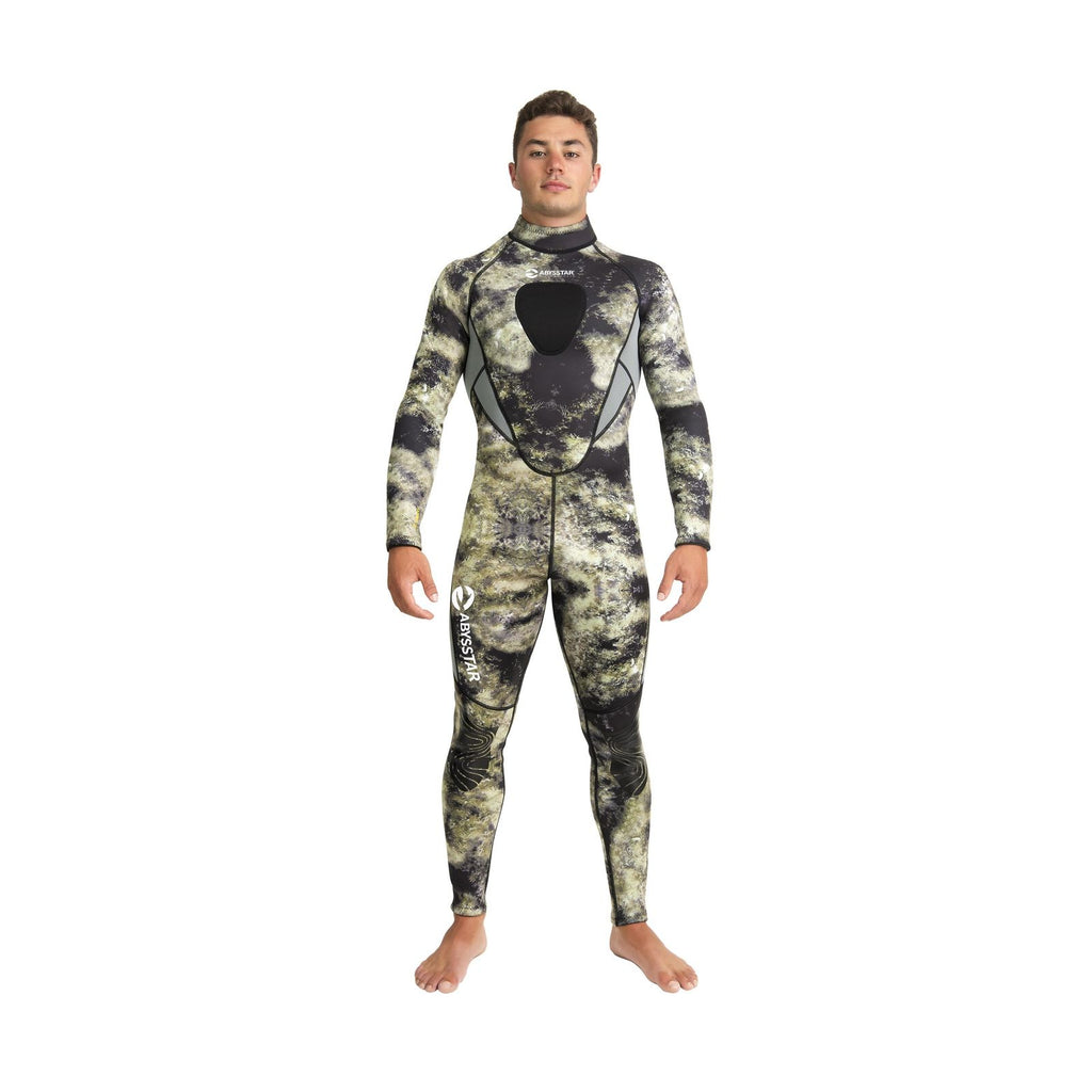 Spearfishing Full Wetsuit Sidney Man 2,5mm Camo-Green-Beige XL Abysstar 69743