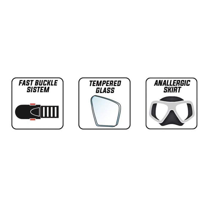 Máscara de Buceo Leuca Clara-Azul Abysstar 69773BL