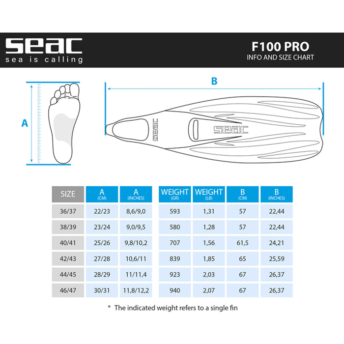 Scuba Diving Fins SEAC F100 Pro
