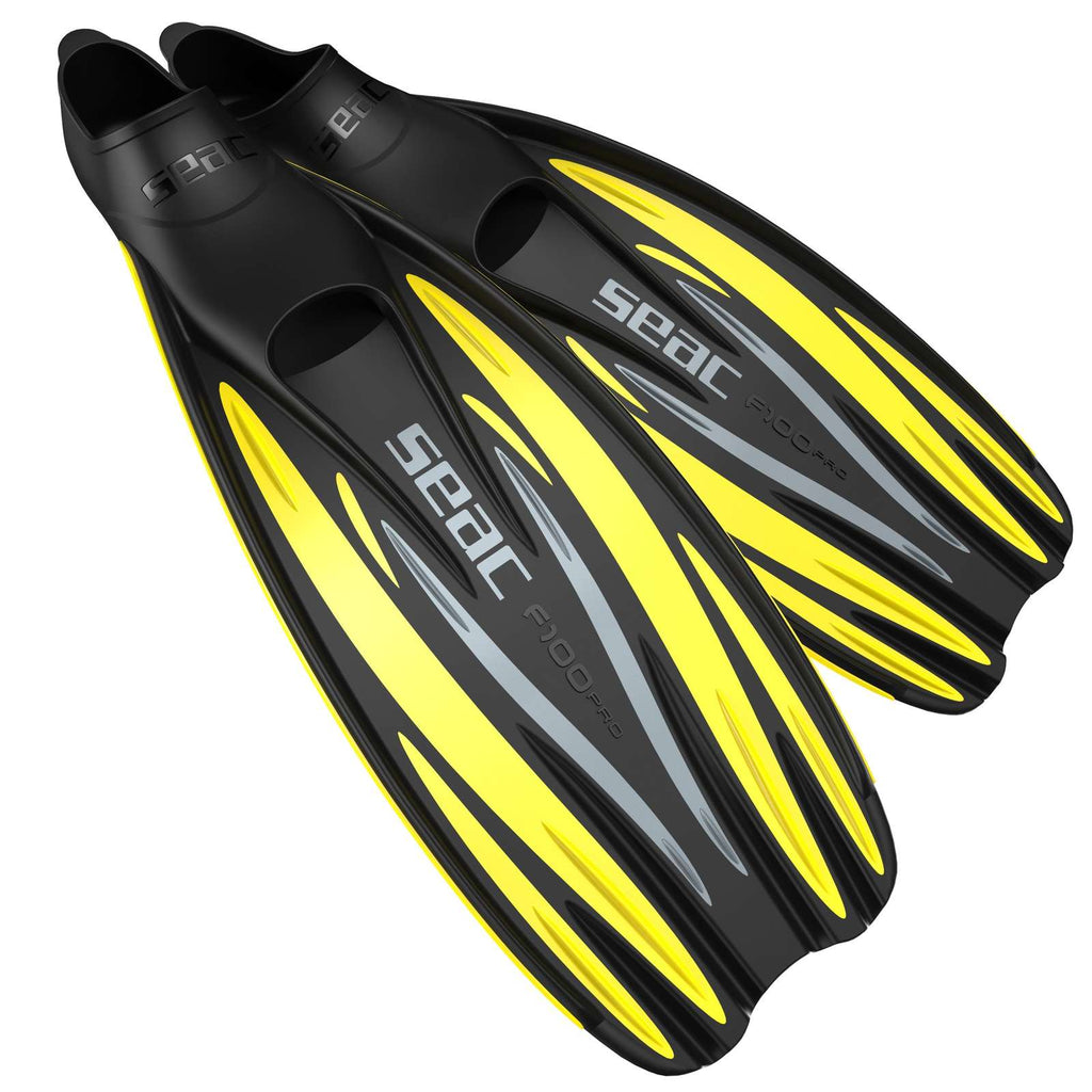 Aletas de buceo F100 Pro Amarilla Talla 38-39 Seac 71-1Y-38-39
