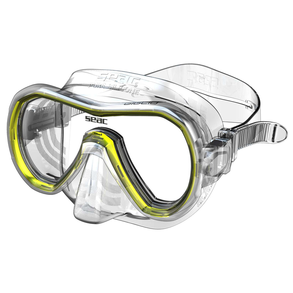 Masque de snorkeling Giglio Clear-Jaune Seac 75-47Y-SKL