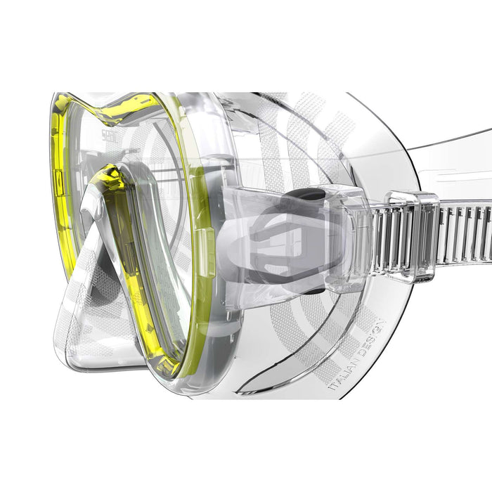 Masque de snorkeling Giglio Clear-Jaune Seac 75-47Y-SKL