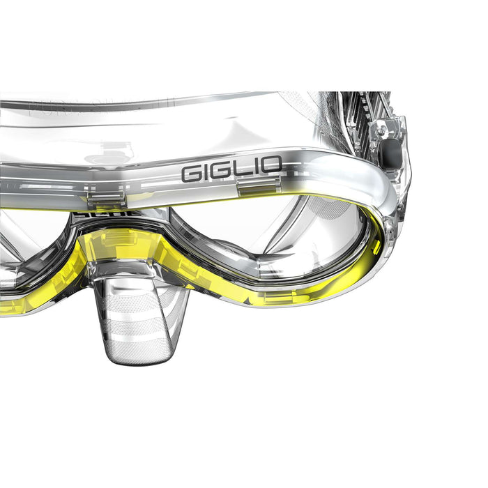 Masque de snorkeling Giglio Clear-Jaune Seac 75-47Y-SKL
