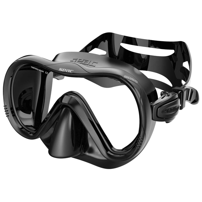 Máscara de Snorkel de Buceo Boss Negro-Plata Seac 75-5NS-SBL