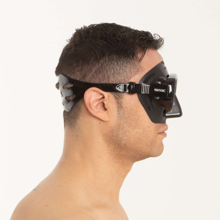 Máscara de snorkel de buceo Extreme 50 Negra-Negro Seac 75-65N-SBL
