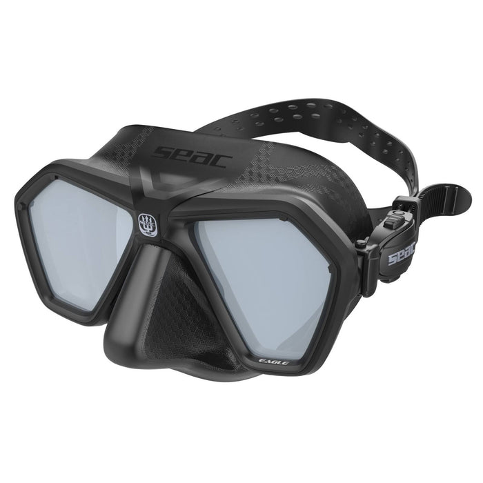 Máscara de Freediving y Spearfishing Eagle Lentes Espejadas Plateadas Negras Seac 75-66NS-SBL-LS