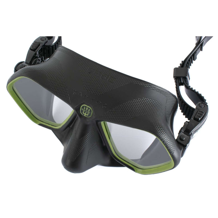 Máscara de Apnea y Pesca Submarina Raptor Negro-Verde Seac 75-68V-SBL
