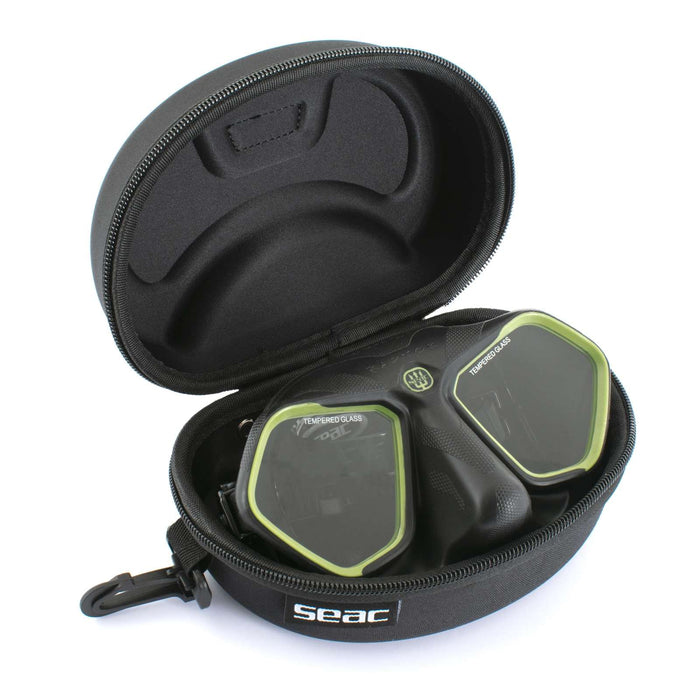 Máscara de Apnea y Pesca Submarina Raptor Negro-Verde Seac 75-68V-SBL