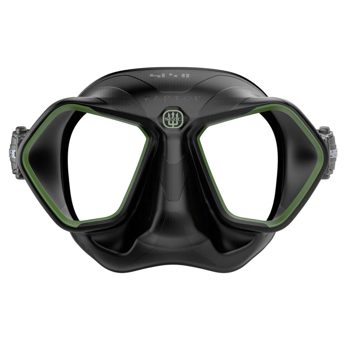 Máscara de Apnea y Pesca Submarina Raptor Negro-Verde Seac 75-68V-SBL