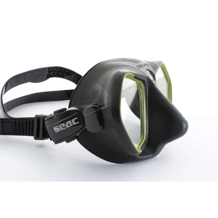 Máscara de Apnea y Pesca Submarina Raptor Negro-Verde Seac 75-68V-SBL