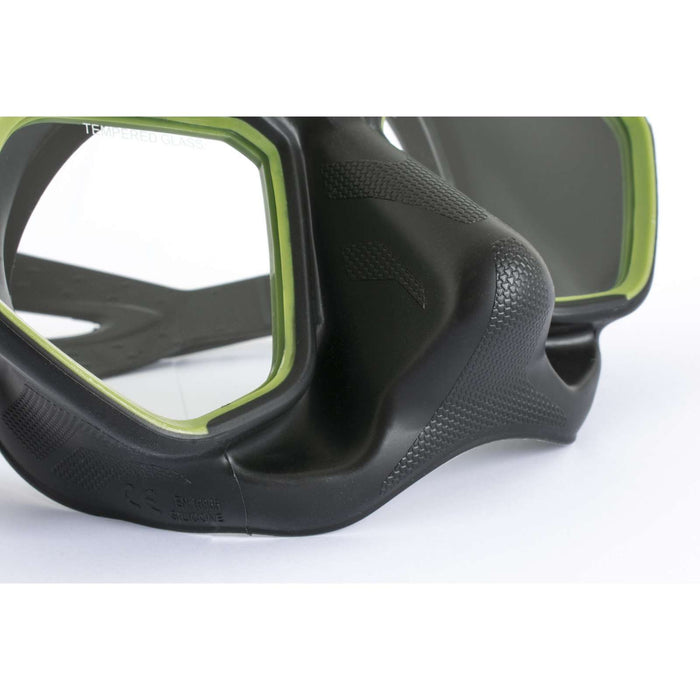Máscara de Apnea y Pesca Submarina Raptor Negro-Verde Seac 75-68V-SBL