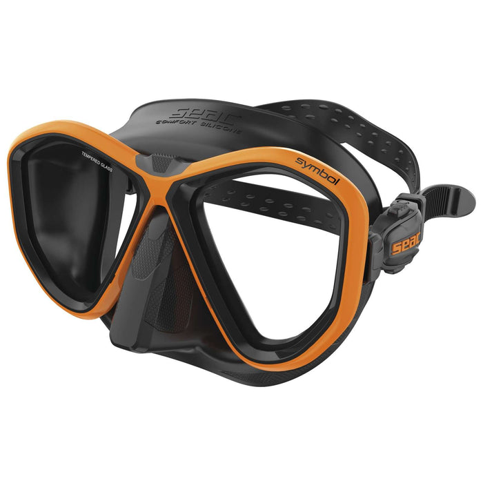 Máscara de Buceo Symbol Negra-Naranja Seac 75-70O-SBL