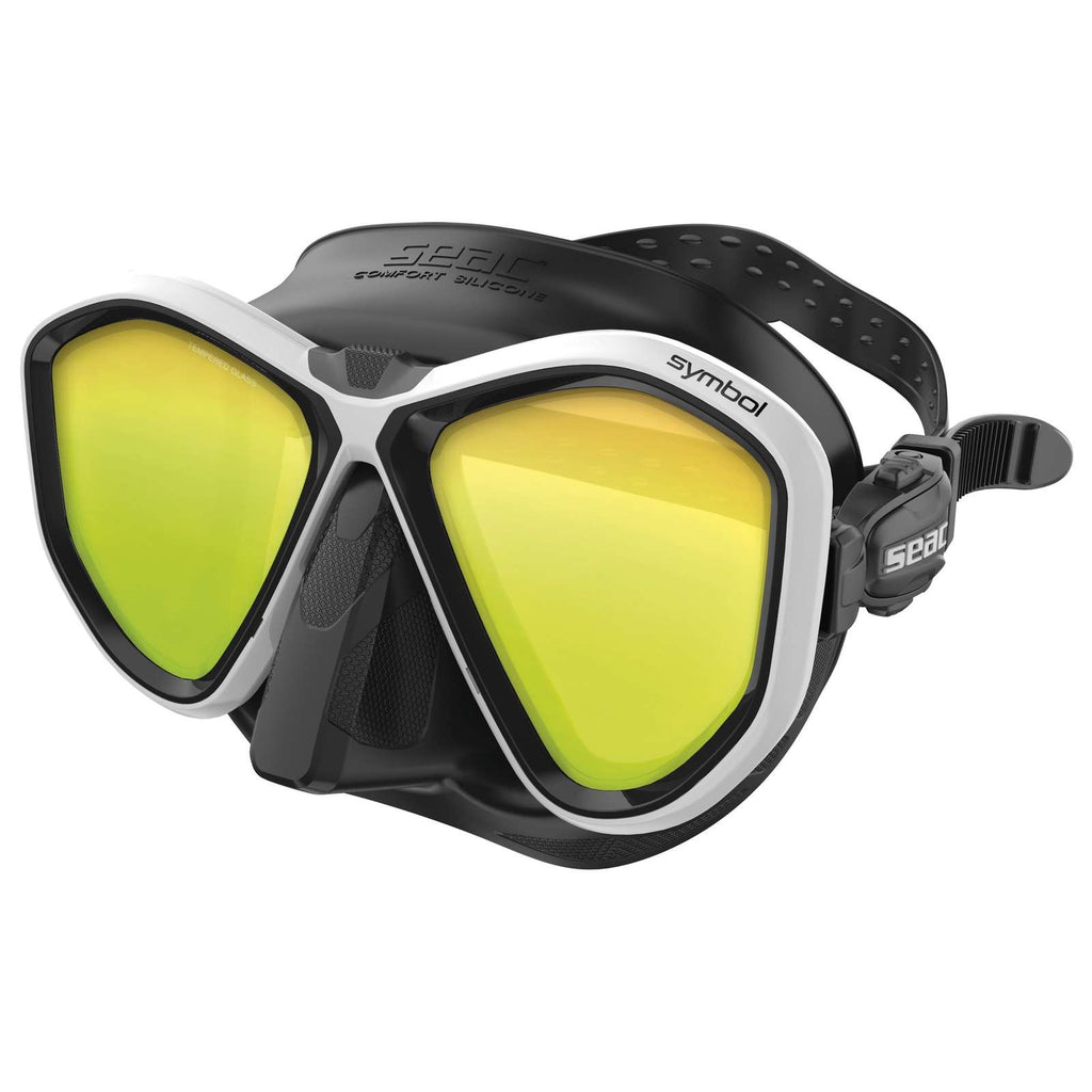 Máscara de Buceo Symbol Negra-Blanca Lentes Espejadas Seac 75-70W-SBL-LS