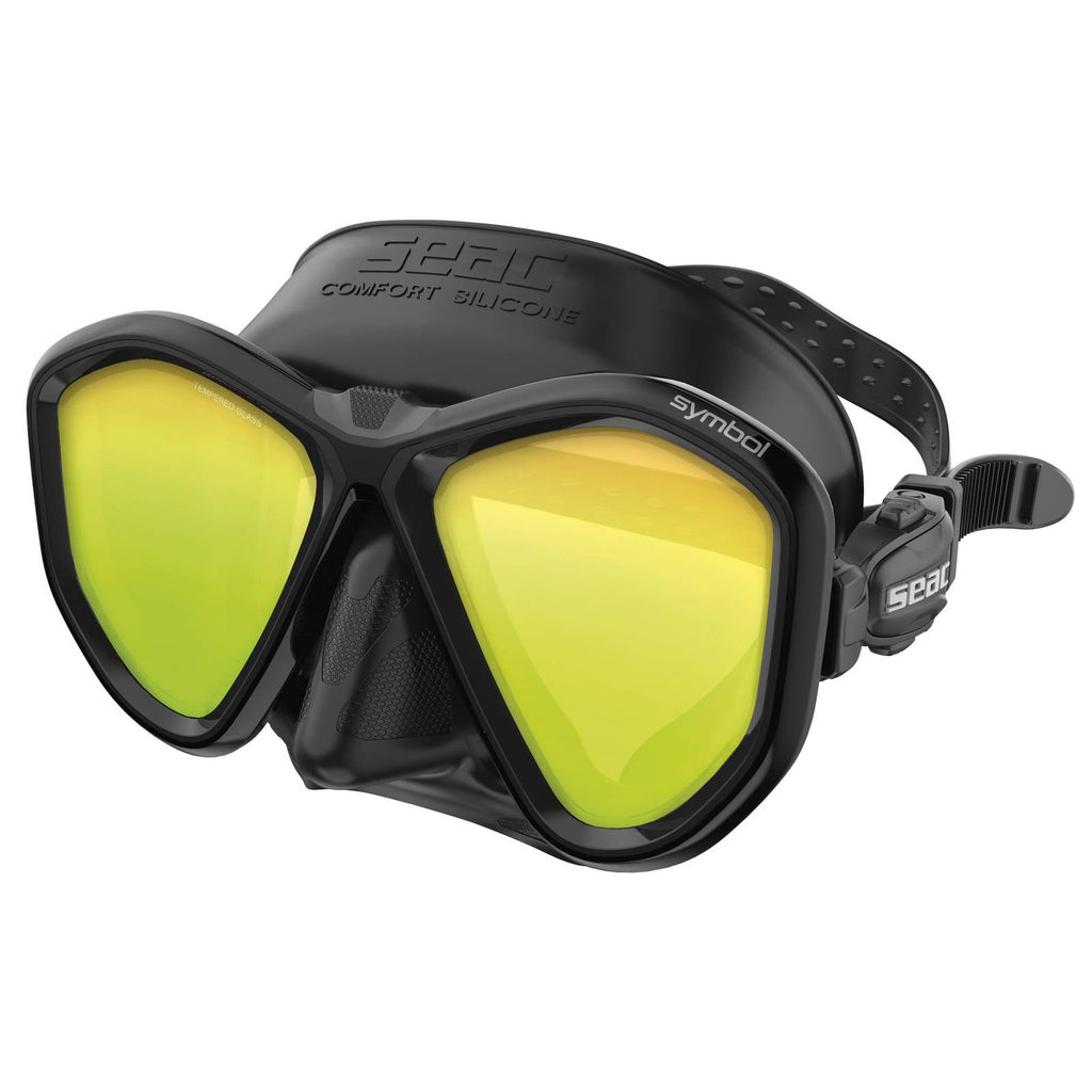 Máscara de Buceo Symbol Asian Fit Lentes Espejadas Negra-Negra Seac 75-72N-SBL-LS