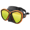 Máscara de Buceo Symbol Asian Fit Lentes Espejadas Negra-Naranja Seac 75-72O-SBL-LS