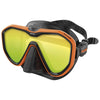 Máscara de Buceo Appeal Lentes Espejadas Negra-Naranja Seac 75-73O-SBL-LS
