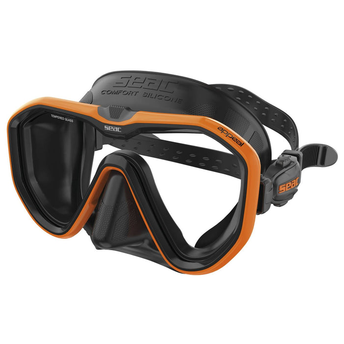 Máscara de Buceo Appeal Asian Fit Negra-Naranja Seac 75-75O-SBL