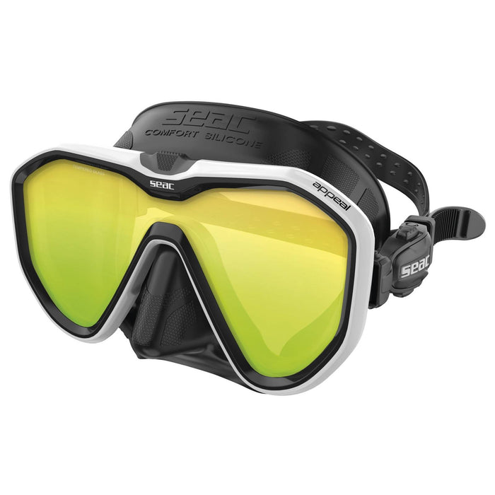 Máscara de buceo Appeal Asin Fit Lentes Espejadas Negro-Blanco Seac 75-75W-SBL-LS