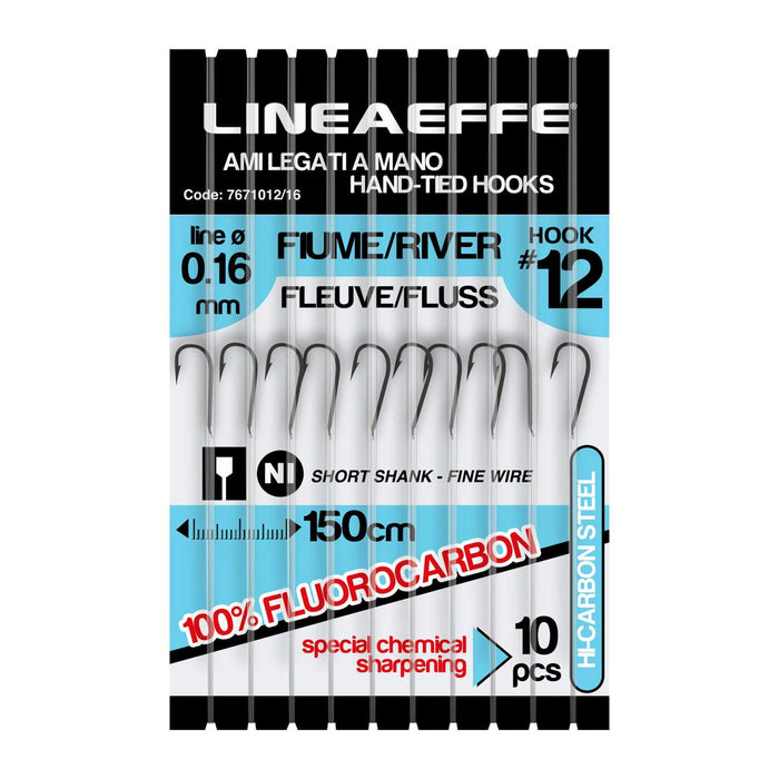Anzuelos de Pesca Fluorocarbono Río 150cm Tamaño 18 Diámetro 0,12 Lineaeffe 7671018-12