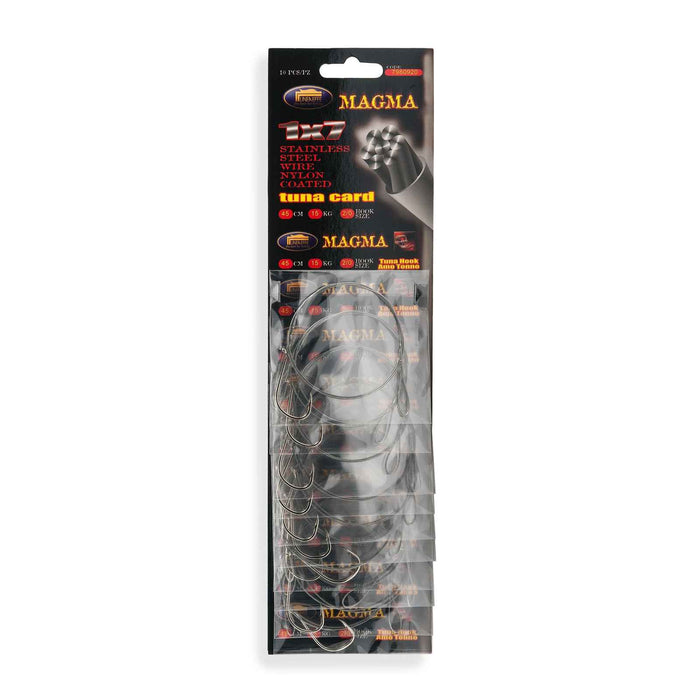 Fil d'acier Thon carte sans émerillon 1x7 50cm 20kg Taille 3-0 Lineaeffe 7980930