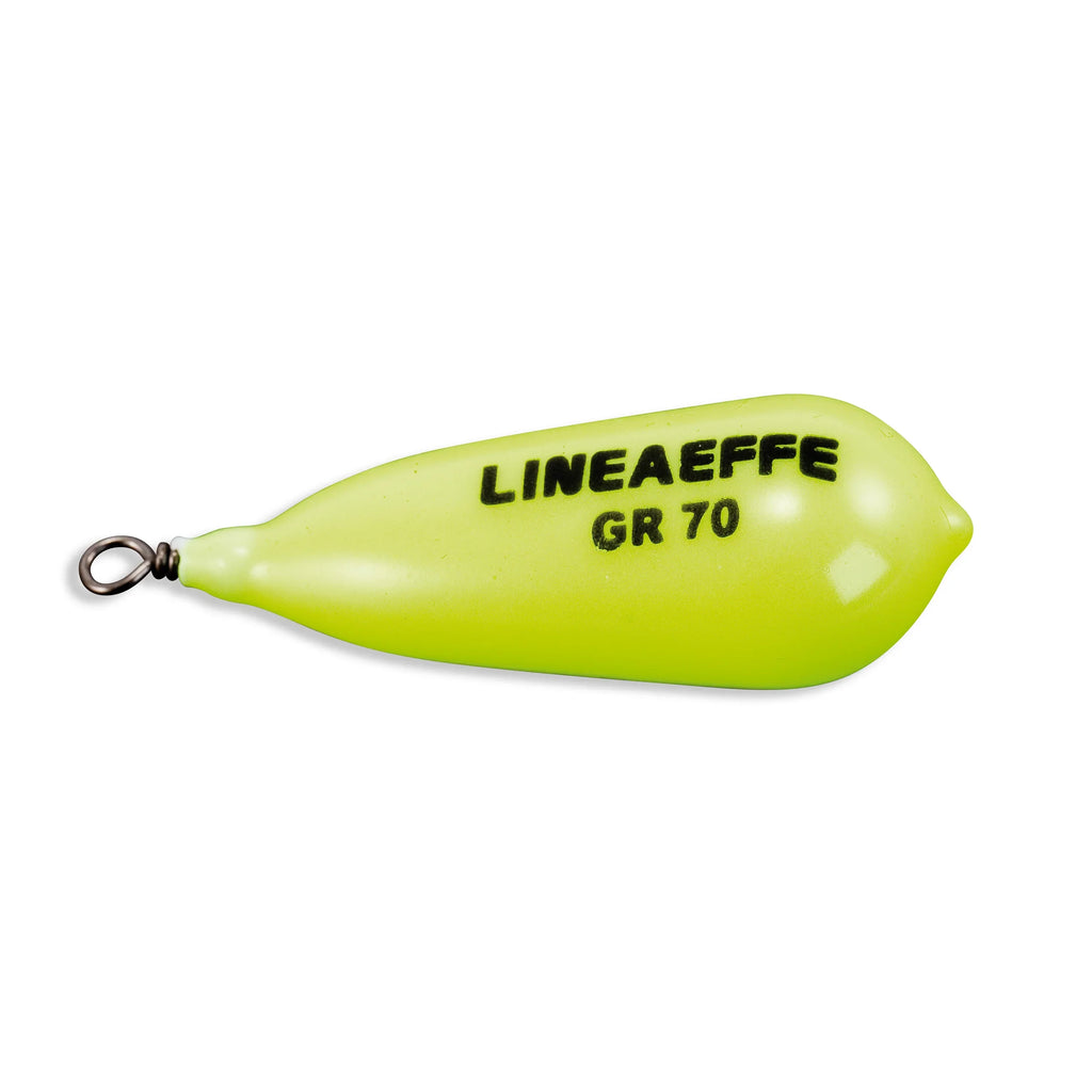 Lineaeffe Phosphorescent Yellow Pear Fishing Lead with Swivel