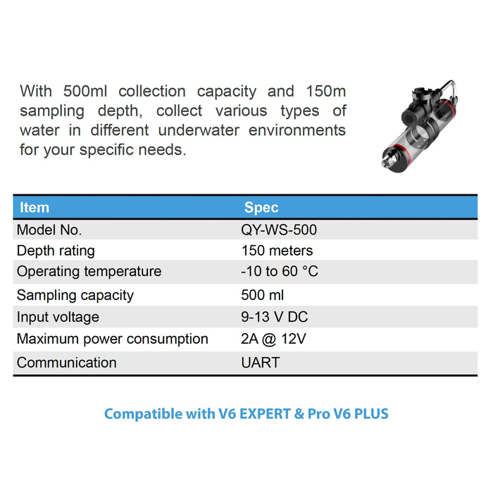 Échantillonneur d'eau 500ml pour Fifish V6 Expert/V6 Plus/E-GO Qysea