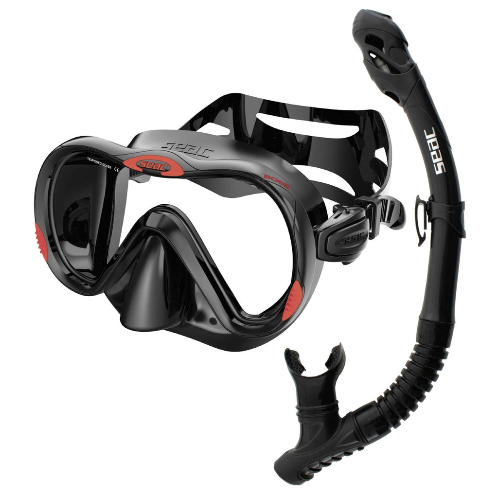 Set de Snorkel Boss Reverse Dry Negro Seac 89-102N