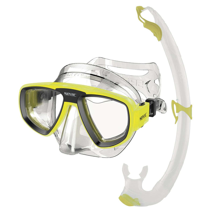 Set de snorkeling Extreme avec valve Clear-Yellow Seac 89-42Y