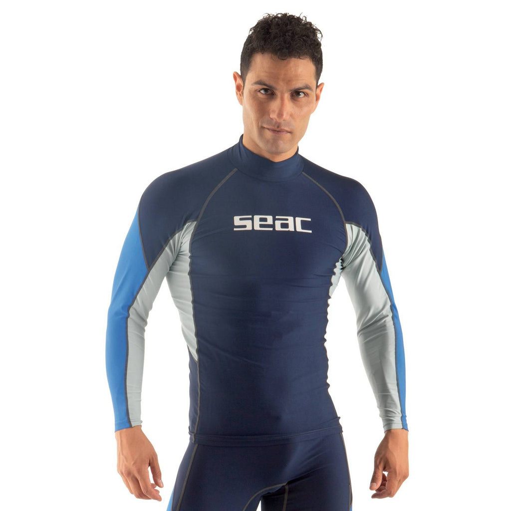 Rash Guard Raa Long Evo Homme Bleu Foncé M Seac 9316-03