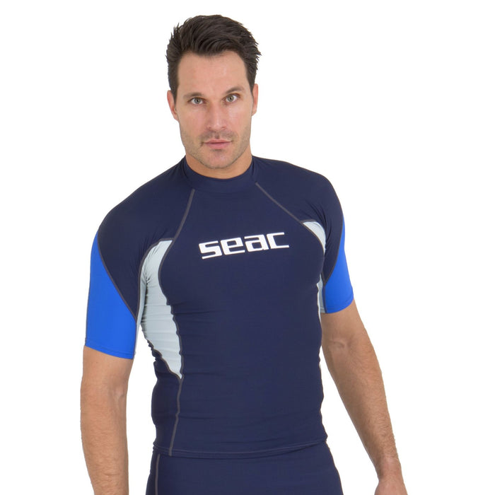 Rash Guard Raa Short Evo Hombre Azul Oscuro L Seac 9317-04