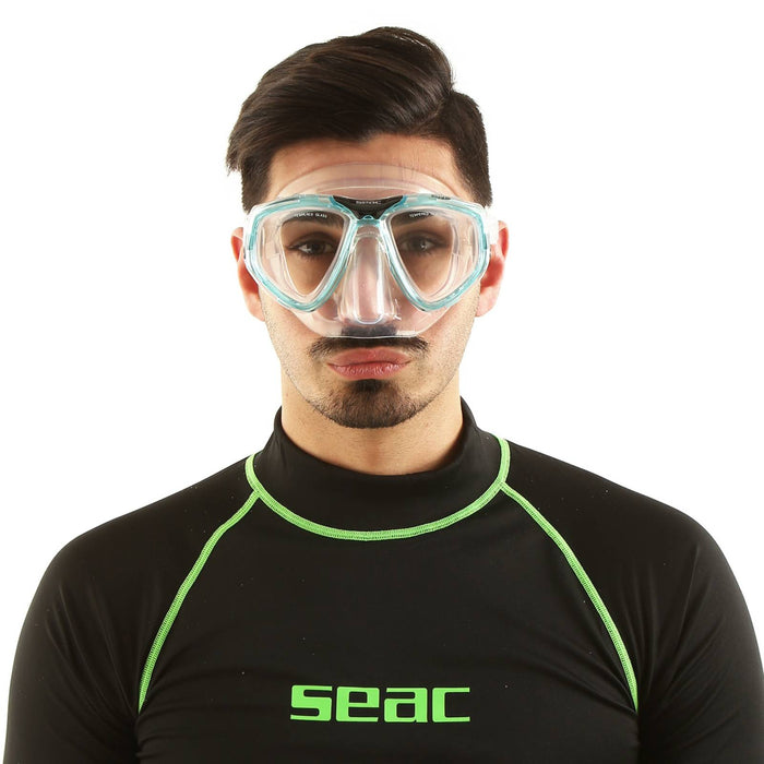 Máscara de Snorkel de Buceo Uno Claro-Azul Seac 9448BC